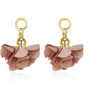 Noblag Gold-Tone Champagne Non-Woven Drop Earrings
